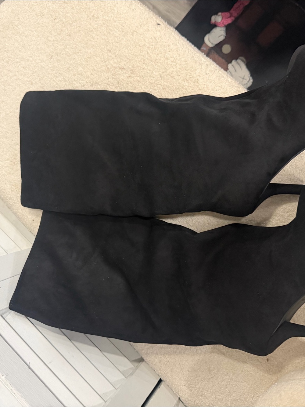 SHEIN Black Over-the-Knee Stretch Heeled Boots